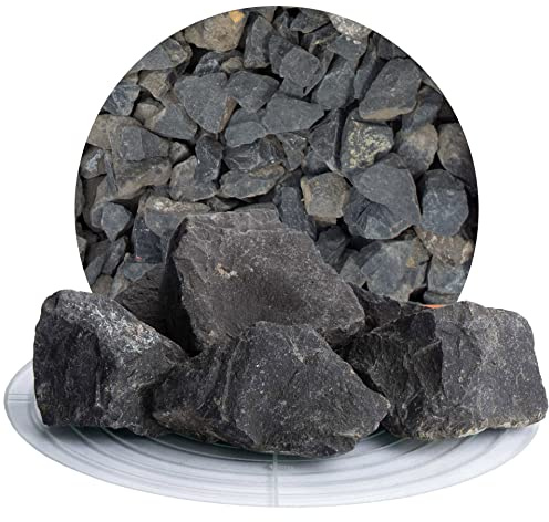 Schicker Mineral Basalt Ziersplitt anthrazit 60-120 mm 25 kg, Splitt | Basaltsplitt aus Deutschland, Basaltbruch, farbechter Naturstein, ideal zur Gartengestaltung, Beet, Steingärten, Wege, Garten