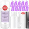 Saviland Acetone Nail Polish Remover, 250ml Gel Remover Kit with Clips, Cuticle Pusher, Peeler, Files and 500 Cotton Pads, Salon & Home DIY
