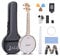 Banjolele 4-saitiges Banjo-Ukulele, Konzertgröße 23 Zoll, geschlossene Rückseite aus Massivholz, Anfänger-Set mit Halsstab, Gigbag, Stimmgerät, Saitengurt, Plektren – MBU-807, von Mulucky