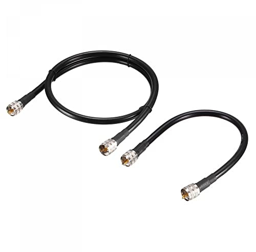 sourcing map Verlustarm RG213 RF Koaxialkabel mit UHF Stecker PL-259 1ft | 1Set, 3ft, 50 Ohm, für Mikrowellen Übertragung