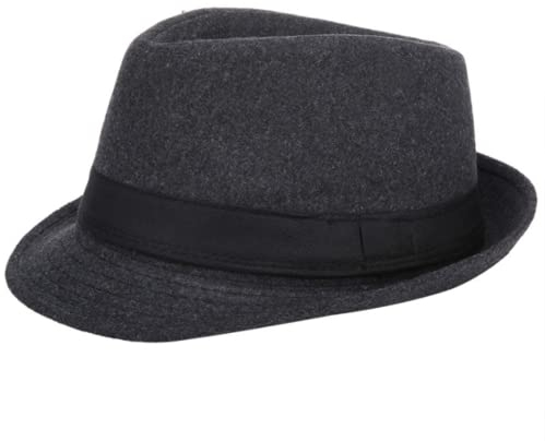 Fedora Trilby Hut Herren Filzhut Jazz-Hut Panama Mütze Mode Filz Gangster Hüte Herrenhut Wintermütze Vintage Style Dress Hut Erwachsene Musikerhut Wollfilzhut Wollhut Mafiahut für Herbst Winter