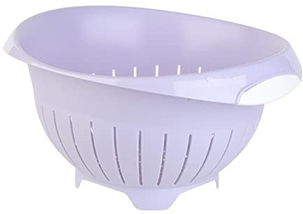 1 x farbenfrohes Abtropfsieb, Farbe: Flieder, Kunststoff, BPA-frei, Ø 24,50 cm, Haushaltssieb, Nudelsieb, Gemüse Seiher, Küchensieb, spülmaschinengeeignet