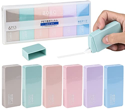 RNHDLY Korrekturroller 6 Stück Korrekturmaus, Correction Tape, Korrekturmaus Klein, Korrekturroller Aesthetic Mini Korrekturroller für Büro Heimbüro Oder Schule