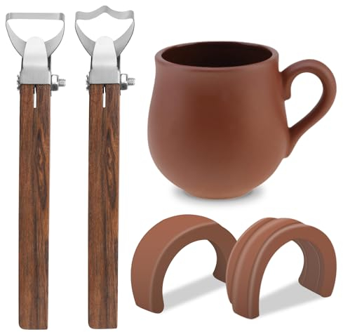 2pcs Pottery Clay Sculpting Tools, Ceramic Vase Handle Clay Cutters Scraper Carving Scratching Trimming Tool Craft Cup Maker Tools for Teacup Making