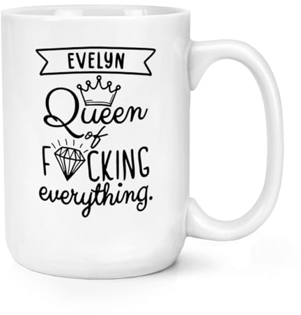 Gift Base Personalisierbare Tasse mit Aufschrift Queen of F-King Everything, 425 ml