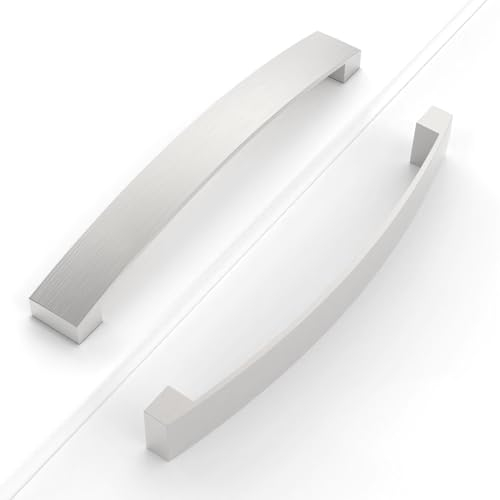 Coinkoly 10 Pcs Nickel Aluminium Zinc Cabinet Handles 160mm Modern Kitchen Bedroom Furniture Pull Handles