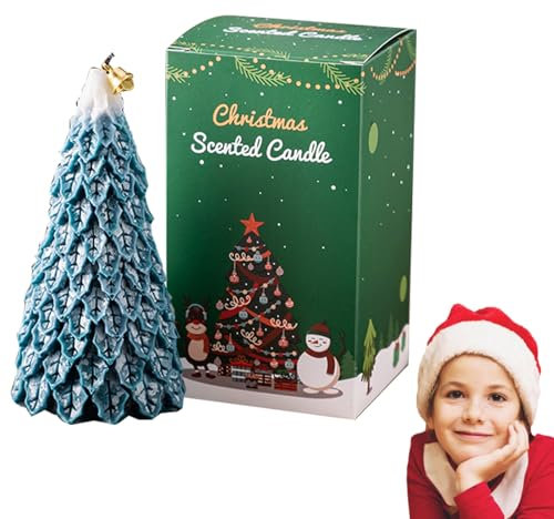 BUNIQ Candele per Albero di Natale,Candele per aromaterapia a Forma di Albero di Natale | Decorazioni da Tavolo con Candele profumate per Natale, Ragazze Adolescenti, Camera da Letto, Donne, Relax