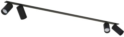 Licht-Erlebnisse Deckenstrahler lang 180 cm 4-flammig GU10 verstellbar schwenkbar Modern Schwarz Deckenlampe Spot Unterputz Wohnzimmer Küche Flur