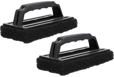 Grillreinigungsbürste 2 Stück aus PP und Schwamm, Schwarz, Bristle Free