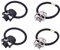 4 Stück Punk Schädel Anhänger Gothic Haargummis Halloween Metallic 3D Schädel Haarband
