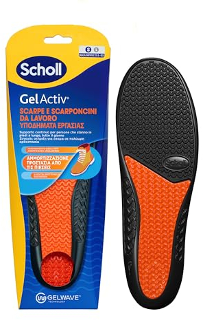 Scholl Solette GelActiv Scarpe e Scarponcini da Lavoro, Solette con Tecnologia GelWave Ammortizzante, Supporto Continuo per Persone che Stanno in Piedi a Lungo, Taglia 35.5-40.5