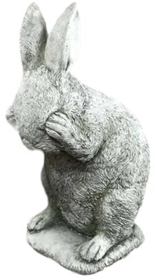 Four Seasons Liverpool Outdoor Garden Pale Grey Rabbit Bunny Statue Ornament Stone, 54-A80X0224