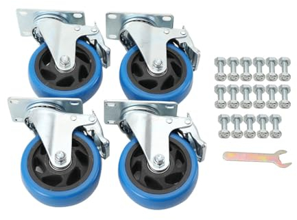 Cozyel 4er Set Möbelrollen Schwerlast mit Bremsen - 100mm 480KG - Lenkrollen mit Bremse Schwerlastrollen Transportrollen Rollen für mobile Werkbank Strandkorb Tischkreissäge Möbelroller Palettenmöbel