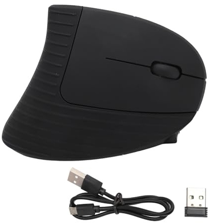 Yanmis Ergonomische Maus für Rechtshänder, Kabellose Vertikale Wiederaufladbare Maus, DPI Einstellbar mit USB-Adapter für Büro und Zuhause