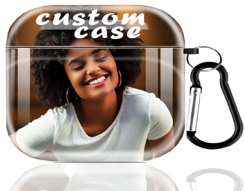 Custodia personalizzata compatibile con Airpod di 2a/1a generazione, personalizza foto, testo e nome per custodia AirPods, custodia personalizzata per AirPods (AirPods 3)