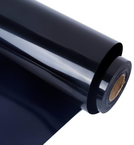 RENLITONG Matte Black Iron on Vinyl Roll - 12Inch x 13ft HTV Heat Transfer Vinyl for T-Shirt, HTV Rolls for All Cutter Machine - Easy to Cut & Weed for Heat Transfer Design
