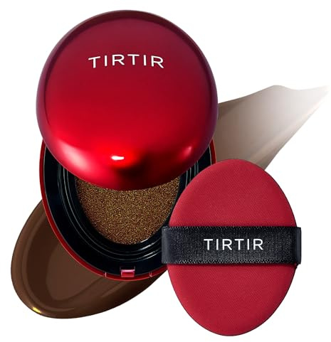 TIRTIR Mask Fit Red Cushion Foundation | Volle Deckkraft, Leicht & Hautnah, Satin Glow Finish | Koreanisches Cushion Make-up, Tattoo-Abdeckung, Aufbauend (0,15 Fl Oz), 51N Fudge