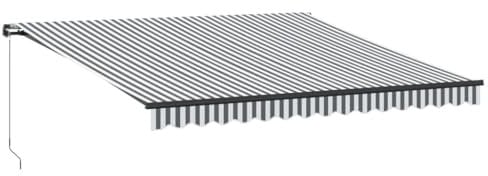 vidaXL Markise Manuell Anthrazit & Weiß 400x350 cm, Markisen, Markise ausfahrbar, Gelenkarmmarkisen, Markise einziehbar, Gelenkarmmarkise