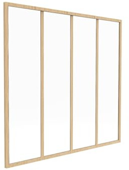 Vente-unique - Glaswand Bayview -L 120cm x B 3.5cm x H 105cm- Aluminium - naturfarben hell