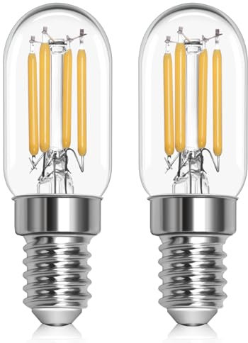 Bombilla Nevera LED E14 2W 230V, no Regulable, Lámpara Para Nevera 4000K Blanco Neutro, Equivalente Lámpara halógena E14 15w, Bombilla Led T22 Para Luz Nevera Campana, Campana Extractora, Pack de 2