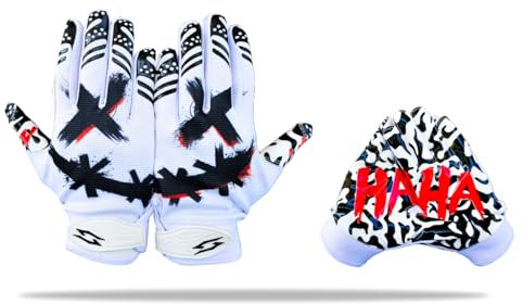 Joker Fußball-Handschuhe, breite Empfängerhandschuhe, Jester, Tacky Elite Pro, klebrige Griffigkeit, Handflächen, super Sport, Leistung, Boost, Spiel, hauteng, Kinder, Jungen, Jugendliche, Erwachsene,