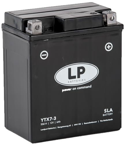 LANDPORT Batterie MS LTX7-3 SLA 12V 6Ah kompatibel für Aprilia SR 125, Derbi Senda, Honda CB, PCX, Piaggio Fly, Liberty, Suzuki DR, Yamaha MT 125, SR 500, XT