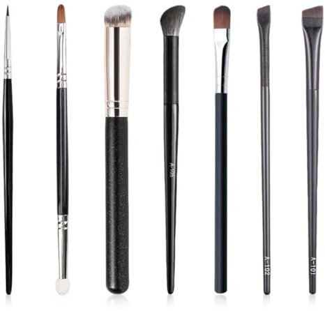 7 Stück Eyeliner Pinsel Set, Lidschatten Pinsel, Pinsel Abgewinkelter Dünn, Professioneller Augenbrauen Pinsel Präzise Make Up Eyebrow Brush für Eyeliner Augenbrauen Kosmeti Anfänger eyeliner pinsel