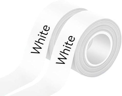 EEBBL Etiketten Papier, Endlos-Etikettenband 15 mm x 6 m, Thermo-Etikettenband für Zuhause, Büro, Schule (Weiß) 2 Pack