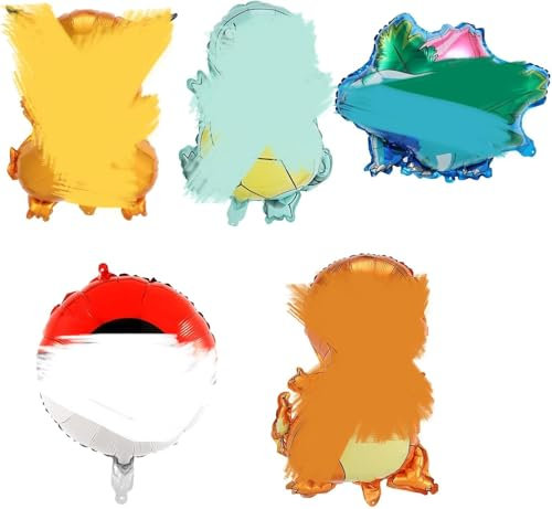 Lot de 5 ballons hélium de dessins animés en aluminium pour accessoires et fêtes