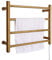 304 Stainless Steel Electric Towel Warmer Rack Hardwired and Plug in Options Heated Towel Rail Radiator for Bathroom Brushed Gold Finish