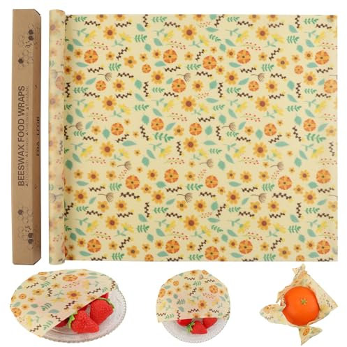 GmeDhc 1 Roll of Beeswax Cloths, Wax Paper for Food, Reusable Beeswax Cloths for Wrapping, Food, Cheese Bread, 100 x 33 cm