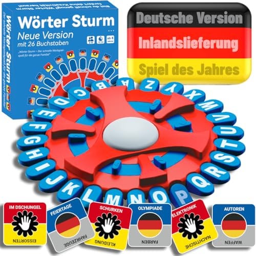 BLOOOK Wörter Sturm Spiel,Brettspiele,Wörterspiel Erwachsene Kinder,Gesellschaftsspiele,Spiel des Jahres,Familienspiel 2-8 Personen,Tabletop Spiele,Partyspiele (Rot Blau)