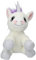 Depesche 13634 Ylvi - Kuscheltier Einhorn in Weiß, mit bunter Mähne in Regenbogenfarben, ca. 21 cm großes Plüschtier mit silbernen Akzenten