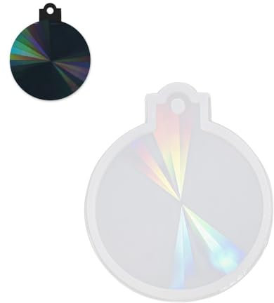 Ideen mit Herz Silikonform mit Holografie-Effekt | Weihnachtskugel | DIY Anhänger Weihnachten | Resin | Epoxidharz-Form | Gießform holografisch | lebensmittelecht