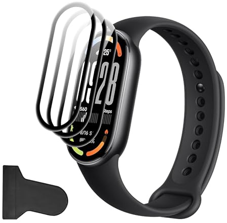 Rojeuinn 3 Piezas Protector de Pantalla para Xiaomi Smart Band 10, Cristal Vidrio Templado con Herramienta de Fácil Instalación, Sin Burbujas, Anti-Arañazos, Ultra Durader, Protector de Pantalla HD