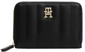 Tommy Hilfiger Damen Medium Zip Wallet mit Münzfach und Kartenfächern, Schwarz, Einheitsgröße, Mittelgroße Geldbörse mit Reißverschluss und Münzfach und Kartenfächern