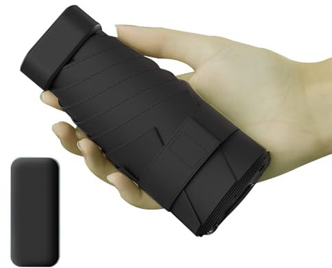Biglumin Winddichter Mini Reise Klappschirm uv schirm UPF 50+ Sonnenschutz-Kapselschirm für sonnige regnerische Tage,Mit Aufbewahrungsbox,Kompakte Bauweise,Geeignet für Tasche,High-End-Geschenkschirm