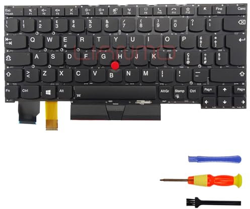 Tastiera di ricambio compatibile con Lenovo ThinkPad X13 Gen1 Yoga X390 X395 Yoga con retroilluminazione (italiana)