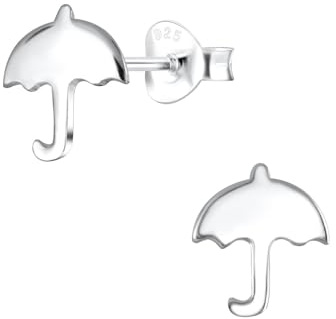 Monkimau Mädchen Ohrringe Umbrella | Ohrstecker aus 925 Sterling Silber | Kinderohrringe hypoallergen