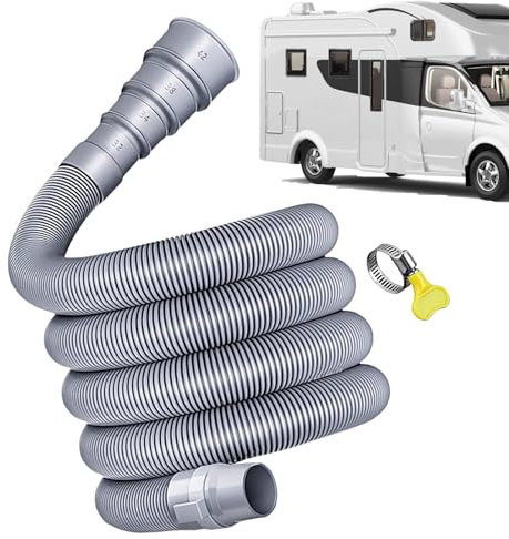 Kit de Tubo para Aguas Residuales de Autocaravana | Tubería de Desagüe para Autocaravana con Adaptador Ajustable - de Evacuación de Aguas Residuales para Extensión de Remolque en