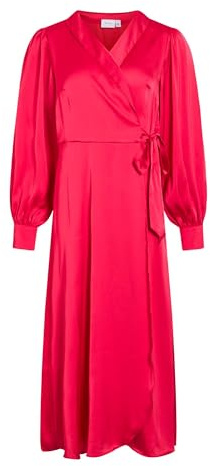 Vila Female Kleid mit V-Ausschnitt Langärmeliges Midi