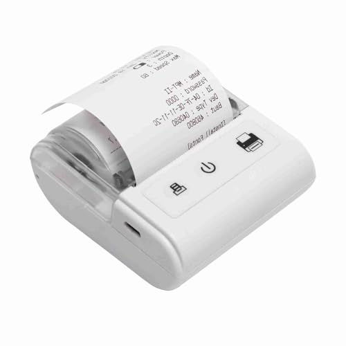 Elprico Hochgeschwindigkeit Tragbarer Mini - -Quittungsdrucker für Restaurantverkäufe, USB BT Connection Wireless Drucker mit 1 Rollpapier Im Inneren für Einzelhandelsgeschäfte und (White)