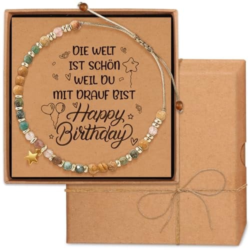 TUZELIYA Geschenke für Frauen, Positive Natursteinarmband Geschenk für Frauen, Geburtstagsgeschenk Weihnachtsgeschenke Muttertagsgeschenk für Freundin, Mama, Oma, Kollegin, Schwester