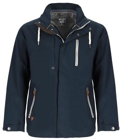 Dry Fashion Herren Funktionsjacke Rostock - Jacke in Anthrazit, Größe S | Wind- & wasserdicht, Atmungsaktiv, Verschweißte Nähte, 2-Wege-Reißverschluss, Kapuze abnehmbar, Reißverschluss-Taschen