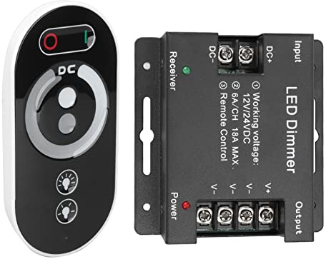 ZAWELIYO Kabelloser LED-Controller, Kabellose Fernbedienung, Dimmer-Touch-RF-Fernbedienung für LED-Streifen, DC 12 V, 24 V, mit Aluminiumlegierung für Leuchten