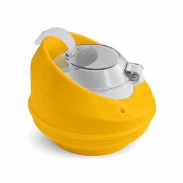 CRUNCHCUP Geschlossener Deckel Ersatzdeckel für Tragbarer Müslibecher To Go für das gesunde Frühstück unterwegs, kein Löffel oder Schüssel nötig, Schützt Inhalt bei Transport, Größe XL, Gelb