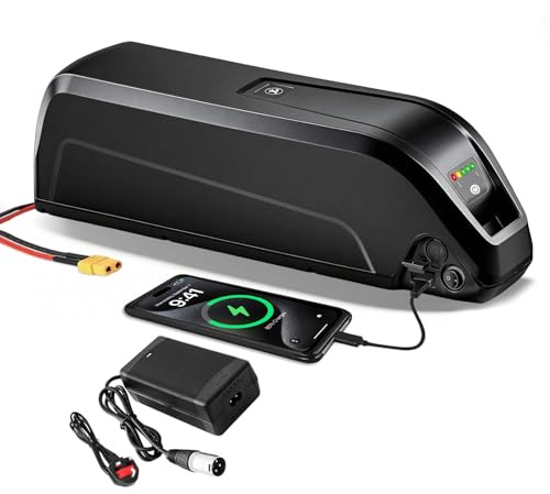 Ecovoltix 48V 13AH Ebike Battery with USB, Lithium Electric Bike Battery Built-in 30A BMS, LED Indicator Light for 0-1000w Motor