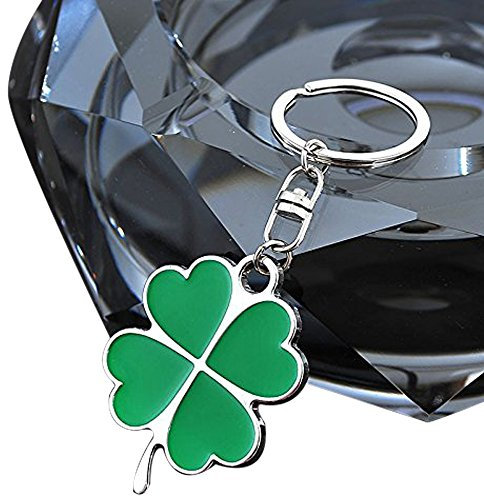 Porte-clés avec trèfle à quatre feuilles, porte-bonheur - Idéal comme bonbonnière