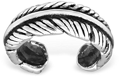 Bungsa Feder Ohrklemme .925 Sterling Silber (Ohrklemme Ear Cuff Ohrstecker Ohrring Echtschmuck Studs Ohrschmuck Clip-On Damen Frauen Herren)