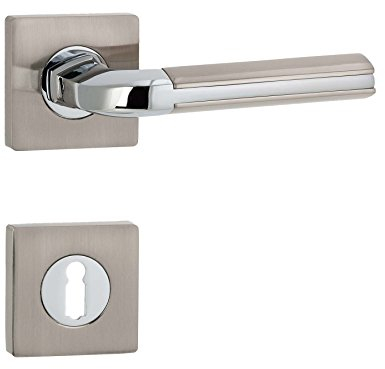 ck-tuerbeschlaege Hochwertige Drückergarnitur “Detroit“ | Buntbart (BB) | Bicolor | *Metallische Unterkonstruktion*